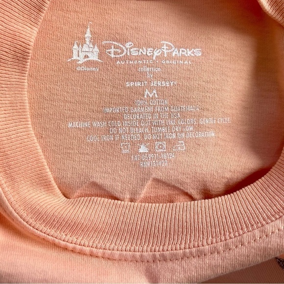 Disney Spirit Jersey Top Tee Crew Pullover Oversized Disneyland Gold Coral Med - Picture 6 of 7